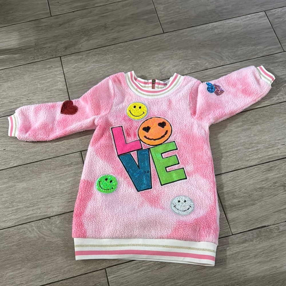 Pink Ribbed Long Sleeve Casual Sweater Dress